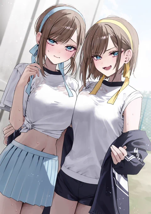 \\フレーフレー// 体育祭、宇佐見姉妹が全力応援中! #ふたごま