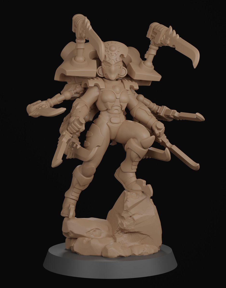 Chepac_3d's tweet image. Nuevo avance, a la líder solo quedaría pendiente otra opción de equipo y realizar otros modelos de su unidad. 🧝‍♂️

#b3d #blender #3dmodel #3dart #WarhammerCommunity #warhammer40k