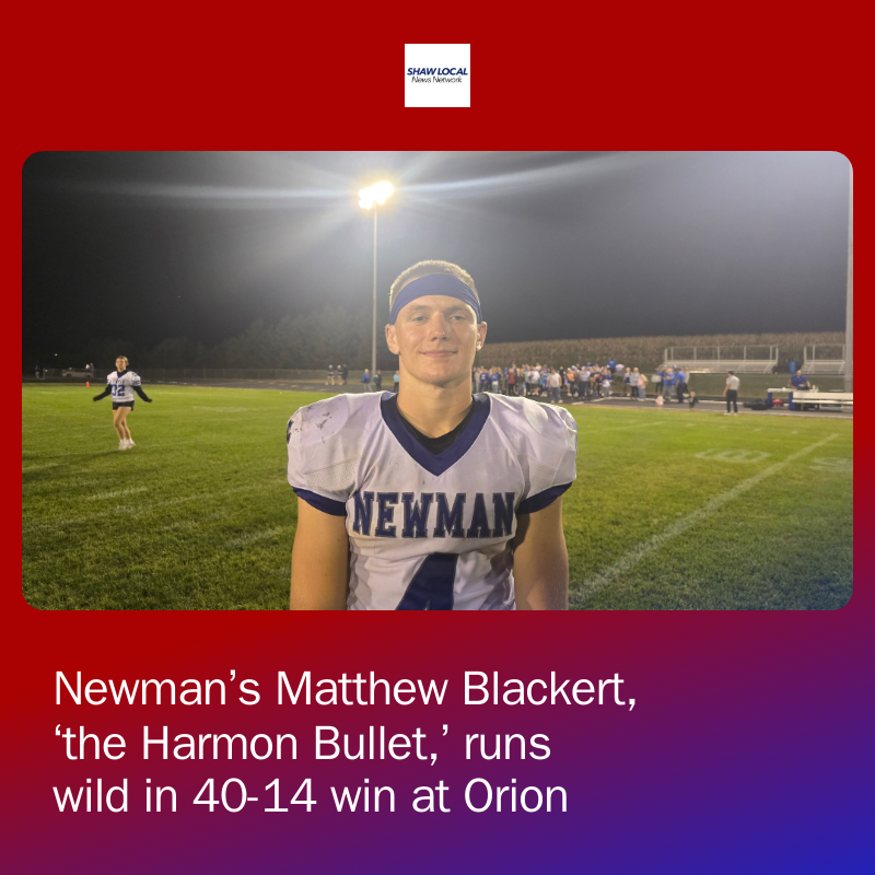 Matthew Blackert, 'the Harmon Bullet,' ran for over 170 yards and three touchdowns in No. 3 Newman's 40-14 win at Orion on Friday night.
