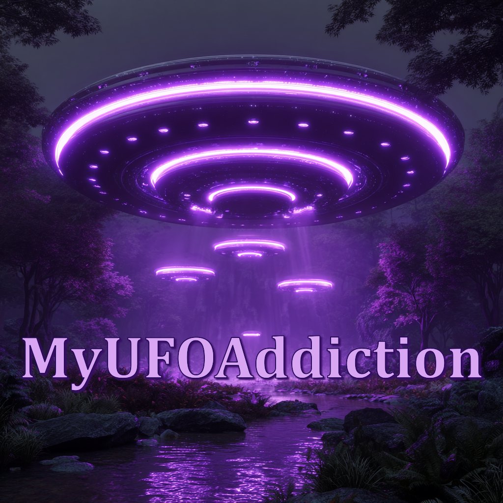 myufoaddiction's tweet image. MyUFOAddiction, Purple UFOs In The Sky Art.