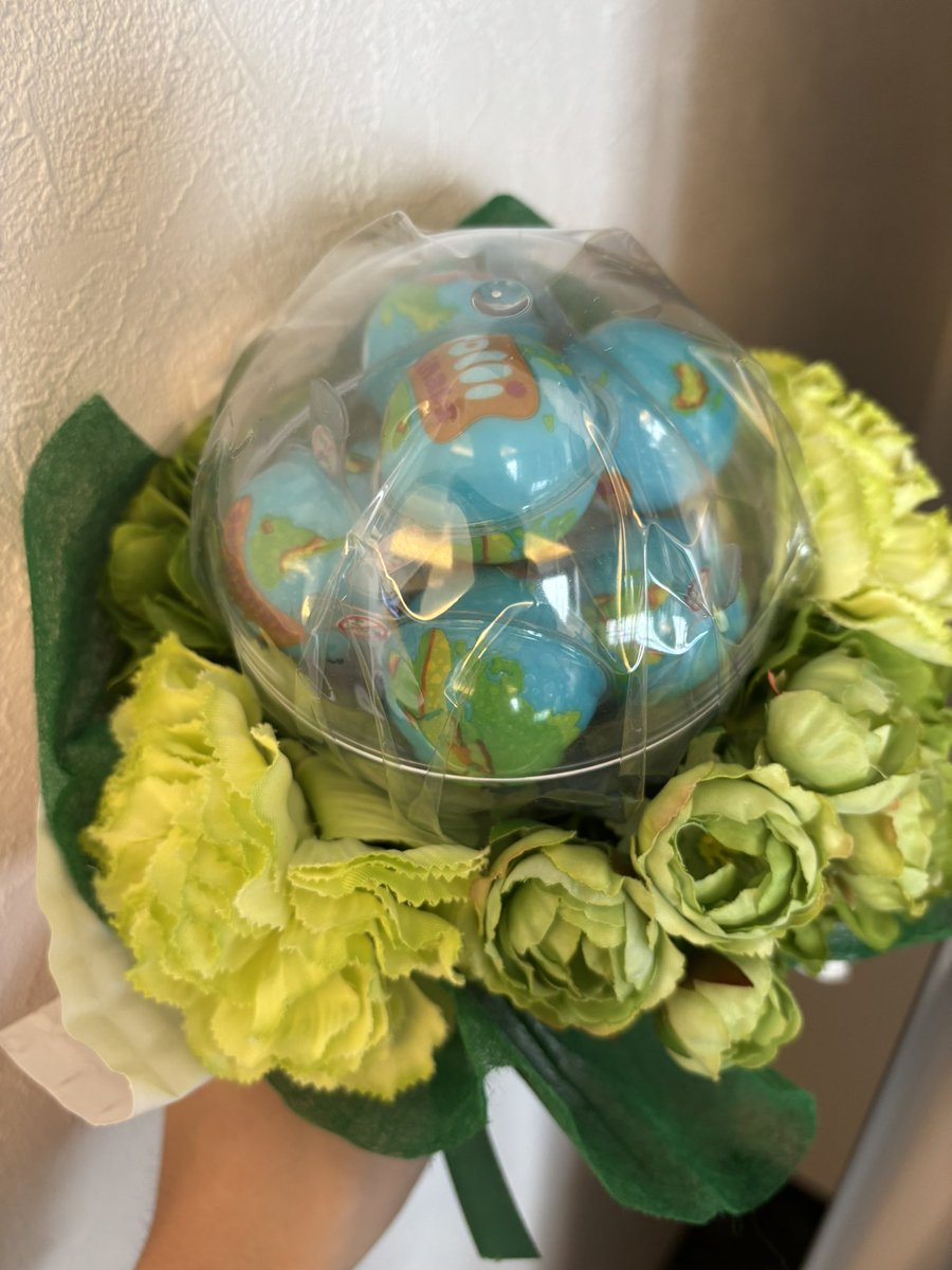 番組のスタッフさんから頂いたお花！ と、思いきやめっちゃ地球グミ
