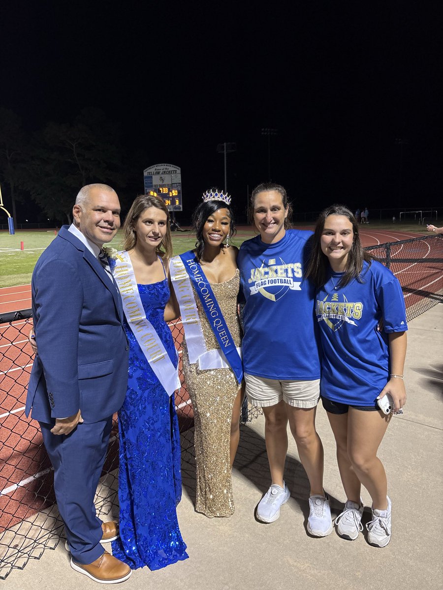 Congrats to our flag girls that represented us on homecoming court. Tisby brought home the crown!