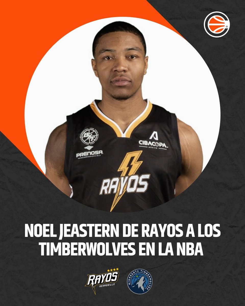 Liga Mexicana de Basquetbol CHEVRON CIBACOPA (@cibacopamx) on Twitter photo Liga Mexicana de Basquetbol CHEVRON Cibacopa consolida su prestigio: otro jugador con paso en nuestra liga firma en la NBA. 🏀
De <a href="/vamosrayos/">Rayos de Hermosillo</a> ⚡a <a href="/Timberwolves/">Minnesota Timberwolves</a>. 🐺 Liga Mexicana de Basquetbol CHEVRON Cibacopa consolida su prestigio: otro jugador con paso en nuestra liga firma en la NBA. 🏀
De <a href="/vamosrayos/">Rayos de Hermosillo</a> ⚡a <a href="/Timberwolves/">Minnesota Timberwolves</a>. 🐺