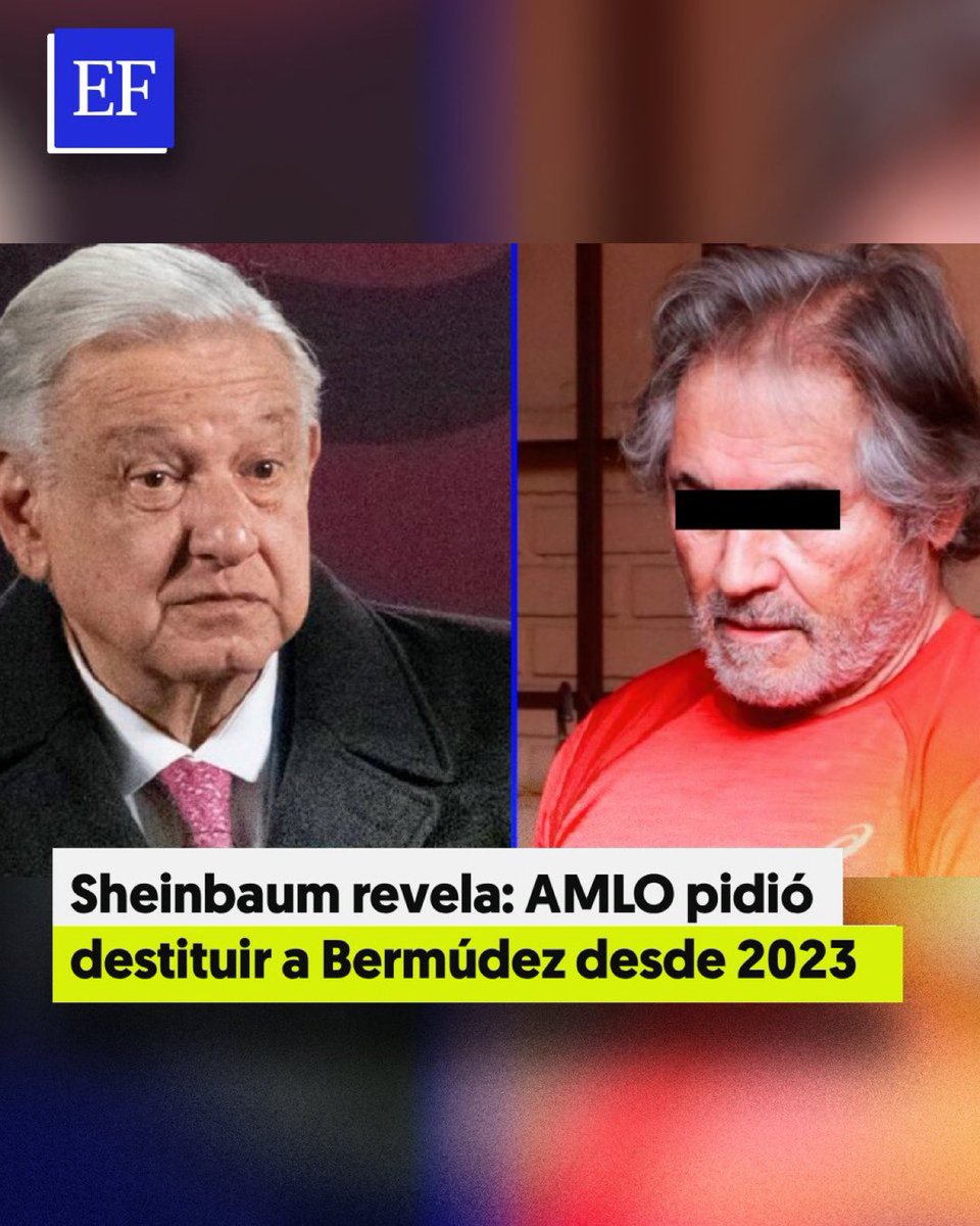 Eso declaró hoy Sheinbaum, luego de quedar exhibida por mentir al afirmar que Adán Augusto López lo había destituido.

¡Vaya, vaya, presidente <a href="/Claudiashein/">Claudia Sheinbaum Pardo</a>! qué heroica sales revelando que el expresidente <a href="/lopezobrador_/">Andrés Manuel</a> ordenó destituir a Hernán Bermúdez en diciembre de 2023 por