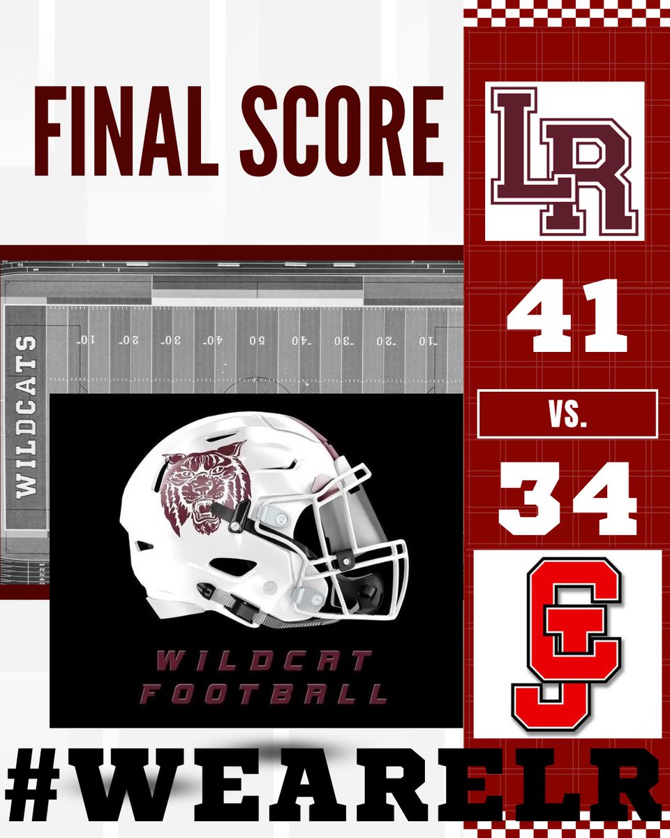 🏈 HUGE WIN 🏈
Our Cats came out on top at CJ’s Homecoming with a 41–34 victory! 🔥
The Wildcats are now 4-0 on the season and we couldn’t be prouder!
Next Friday we’re back at HOME taking on West Plains — let’s PACK OUR HOUSE and bring the energy!
#WeAreLR #WildcatFootball