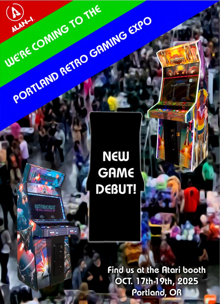 Come visit the Atari booth at the Portland Retro Gaming Expo next month to play Asteroids: Recharged, Missile Command: Recharged, and a NEW entry in the Recharged Arcade series. You'll also be able to meet <a href="/GenXGrownUp/">GenXGrownUp</a> while you're at it!