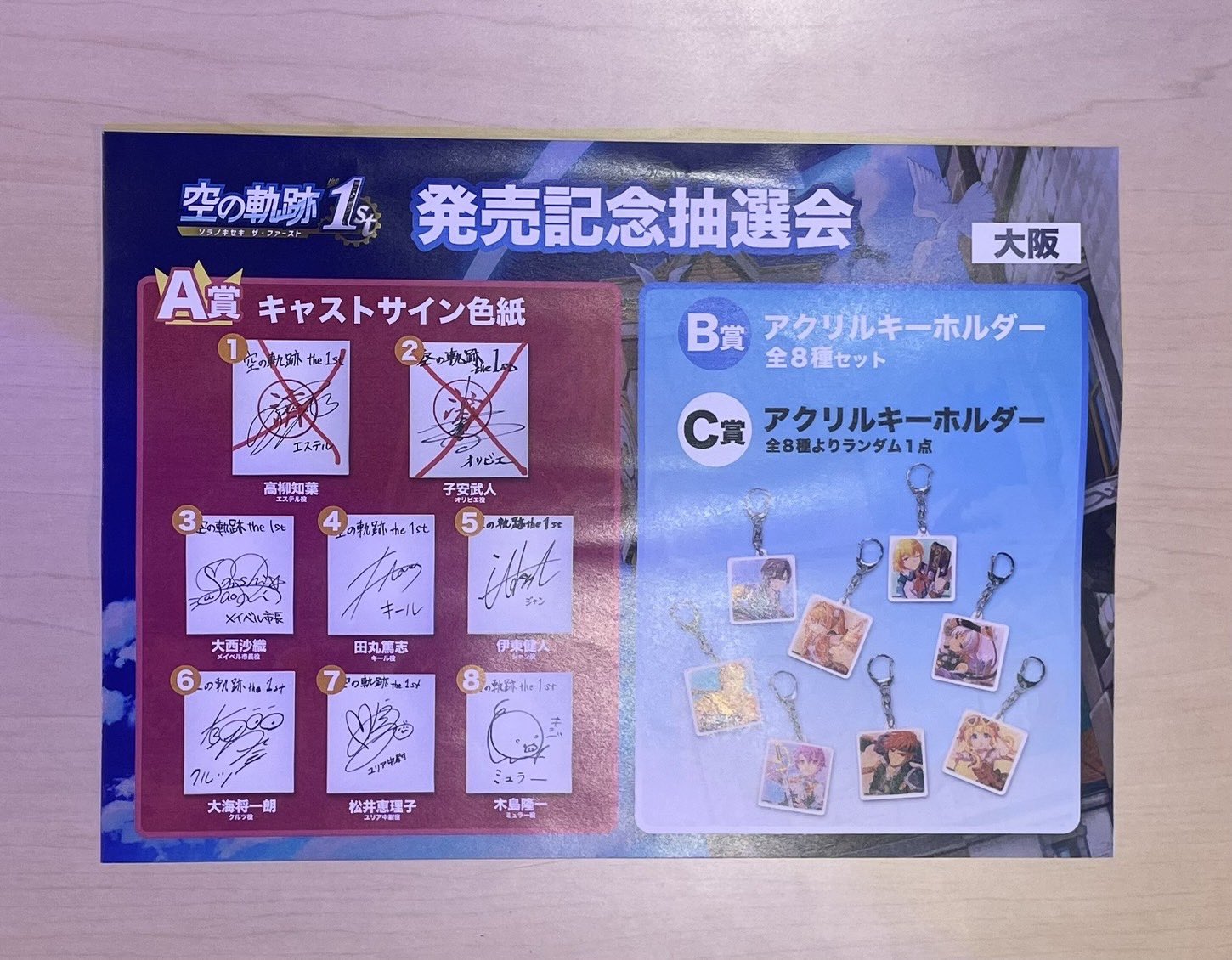 界の軌跡 発売記念抽選会 A賞 サイン色紙 セリス ファイルーズあい 発売記念抽選会 | 英雄伝説 界の軌跡 -Farewell, O Zemuria-