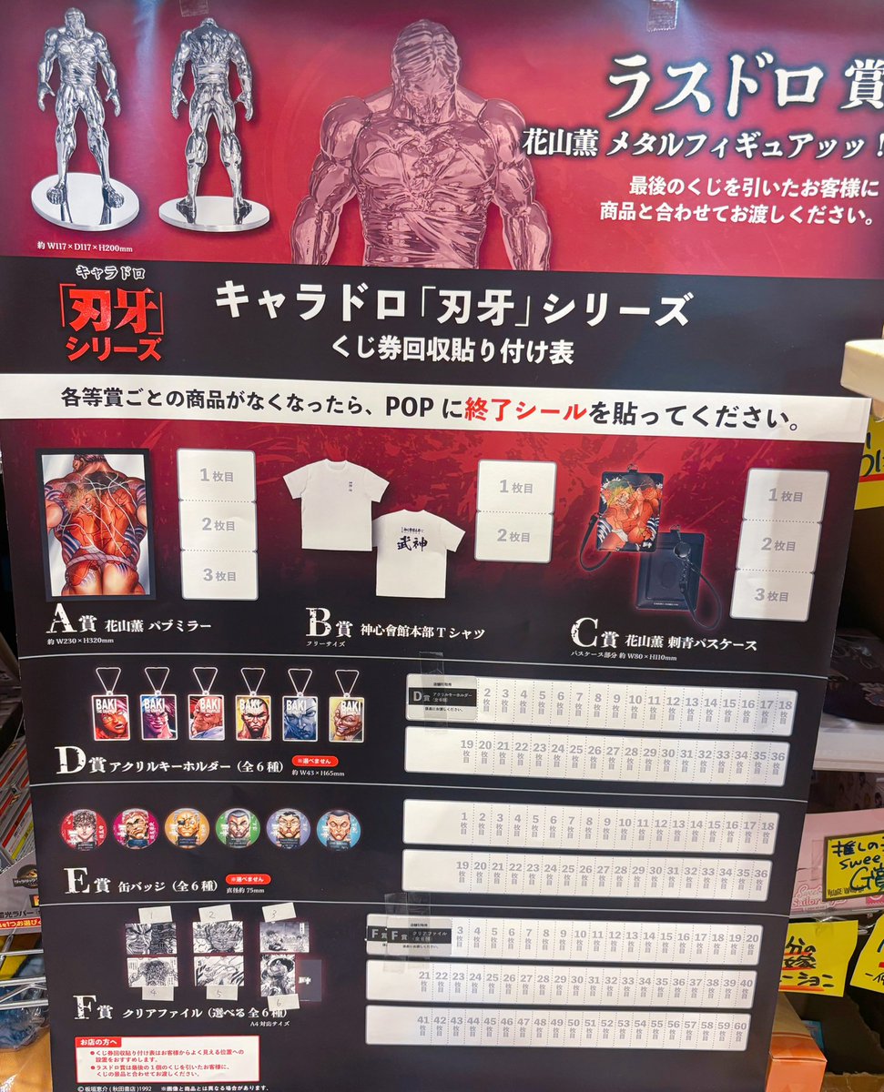 刃牙 キャラドロ ラスドロ賞 花山薫 メタルフィギュア 刃牙 キャラドロ