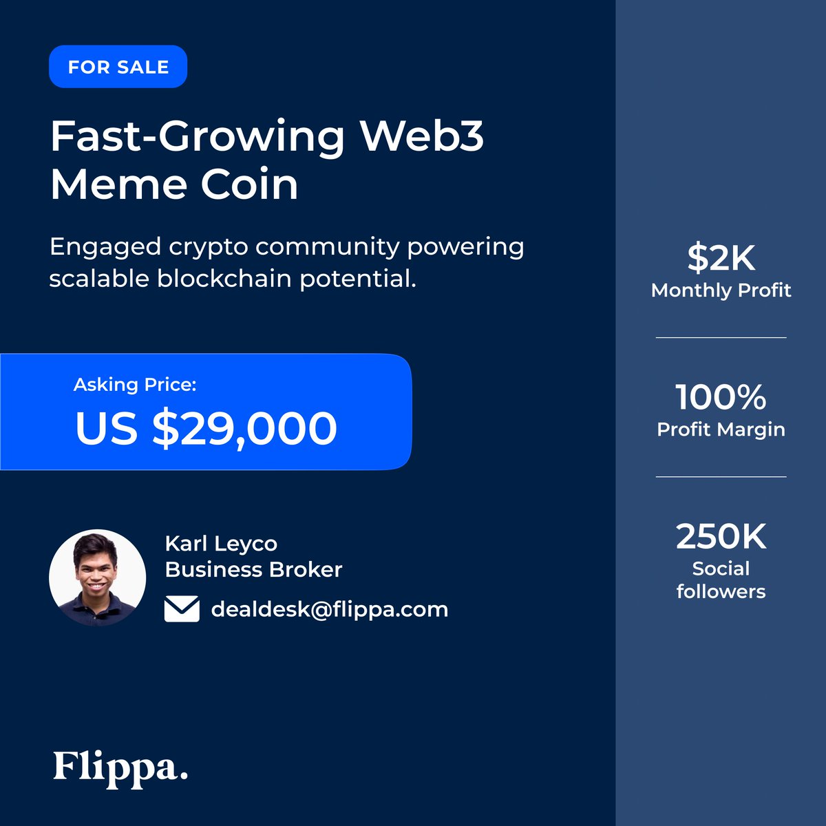 🚀 For Sale: $29,000 Crypto Project 🪙 1.17M users • 28K holders 📢 250K  followers | $2K/mo profit @100% margin ✓ Verified contracts & staking pools  💥 Huge airdrop growth potential! 👉 https://t.co/GZpXXsMNWO  #CryptoInvestment #Web3Growth #MemeCoin