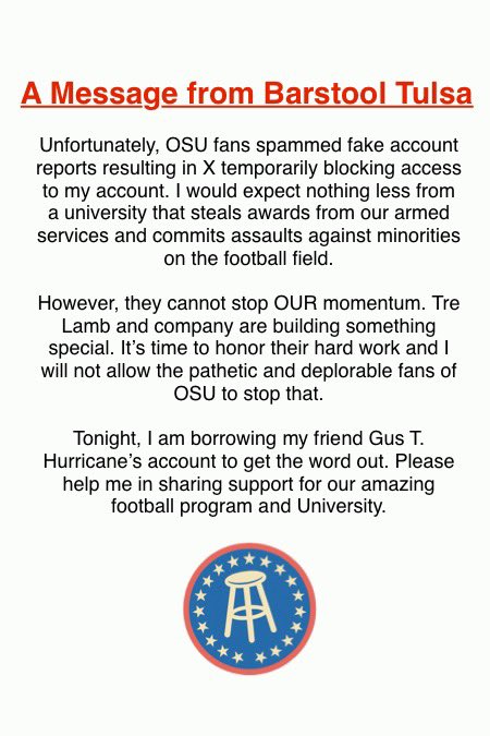 Barstool Tulsa’s Burner tweet media