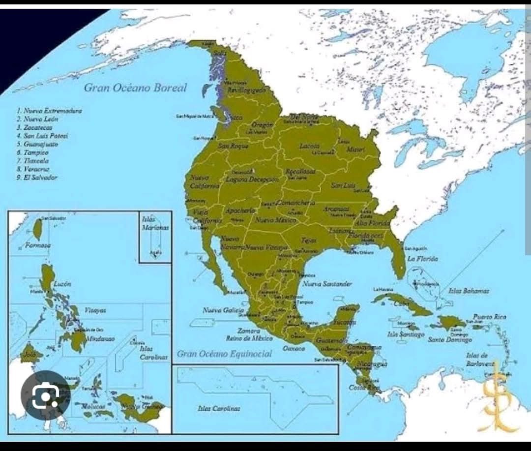 Misha_MashaIIah's tweet image. — La impresionante extensión del que fue el Reino de Nueva España.

#TheWeb
#ElMensajero