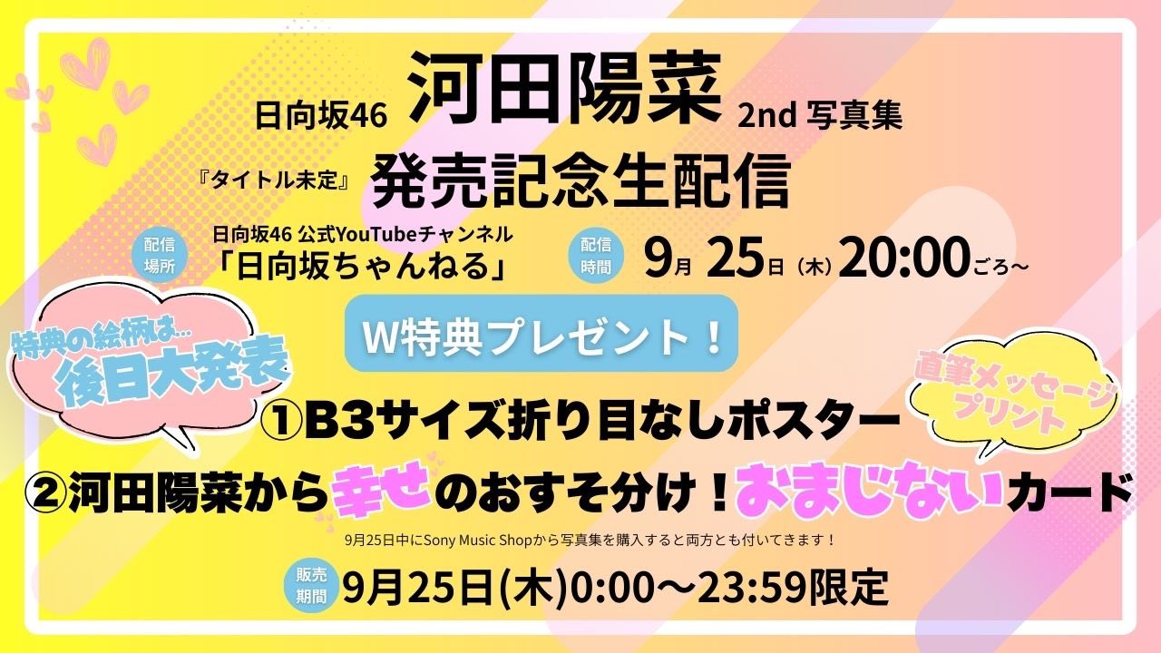 17日まで 日向坂46 河田陽菜　直筆　サイン　ポスター 河田陽菜 直筆サイン入り ポスター 日向坂46ストーリー