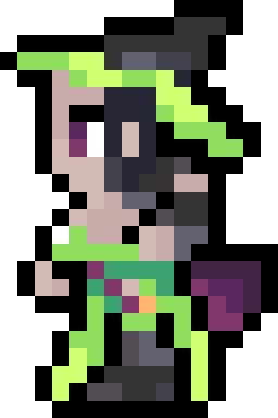 Thank you, Glacie for making this beautiful pixel art of me! It's so beautiful and adorable and ah! I just love it so much! I can totally see this in the old final fantasy games! 💚

Square Enix, I'm just saying, a green witch would be fun! Lol
