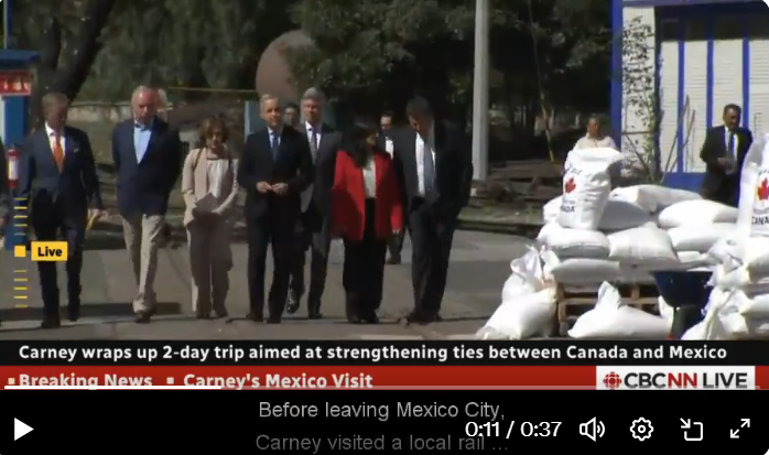 bcbluecon's tweet photo. Mark Carney's last two fake media events.

Days apart.

1) Ontario.

2) Mexico.

Ottawa Press Gallery was there for both. https://t.co/VKALLW95E1
