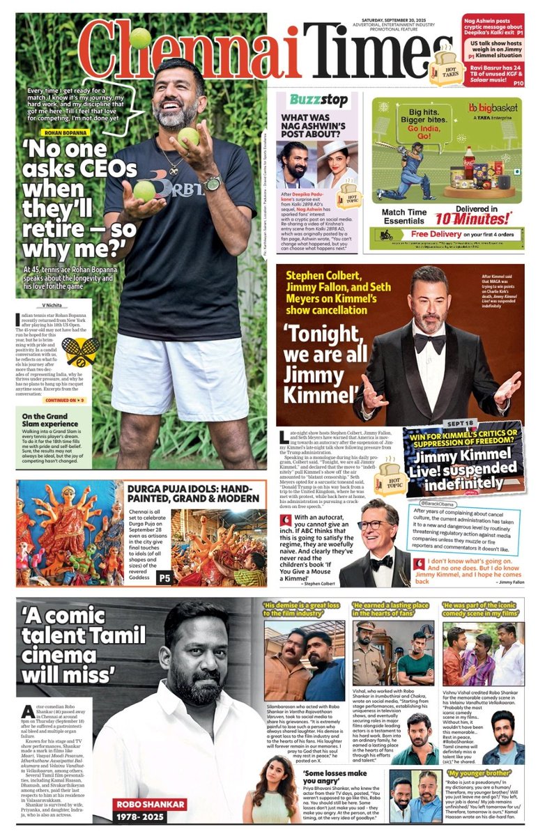 Chennai Times (@chennaitimestoi) on Twitter photo Here's a sneak peek at our front page today. 
To read our epaper, go to epaper.timesofindia.com    
For more entertainment news, visit etimes.in Here's a sneak peek at our front page today. 
To read our epaper, go to epaper.timesofindia.com    
For more entertainment news, visit etimes.in