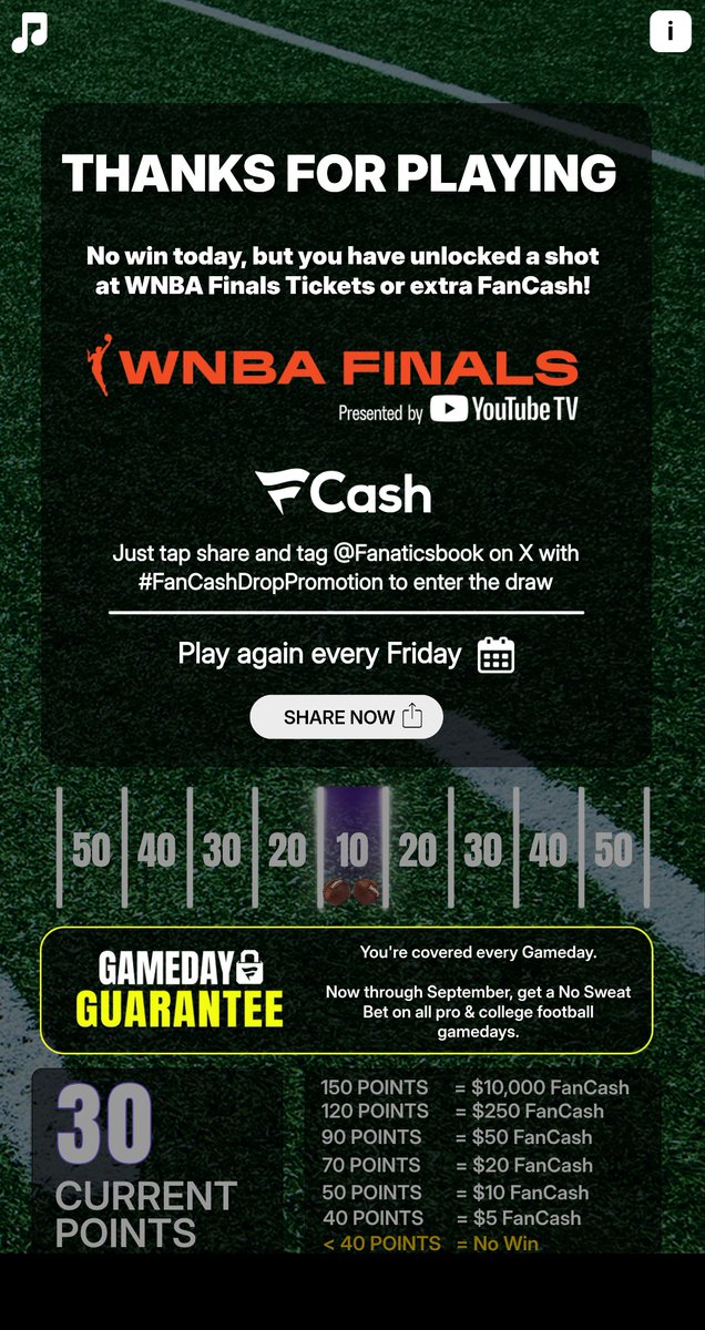 Play the #FanCashDropPromotion today
fanatics.onelink.me/5kut/p6fykbjo