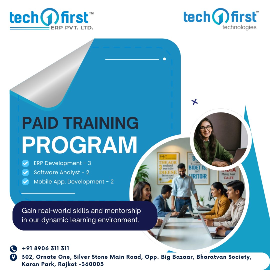 TechFirst_ERP's tweet image. ERP & Software Development Paid Training
Techfirst Technology is hiring for the position of Software Development & ERP Intern!
Positions: ERP Development - 3
Software Analyst - 2
Mobile app Development - 2