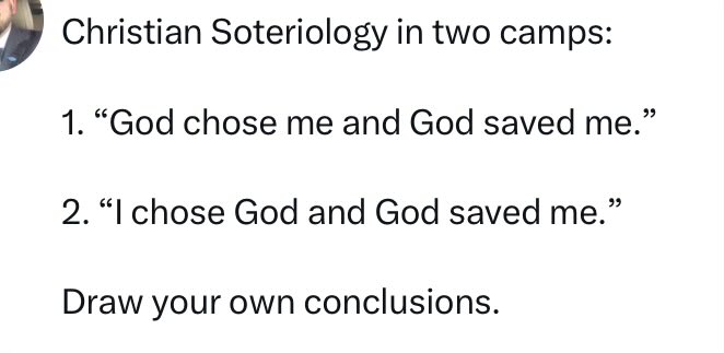 It’s important to understand that the idea of “chose” here changes dramatically between 1 and 2.