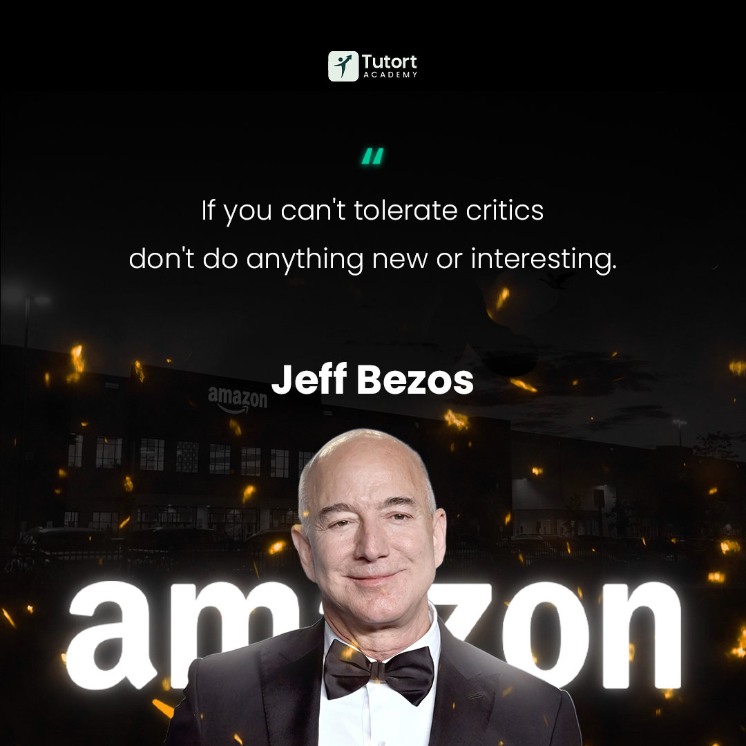 tutort_academy's tweet image. 🌟 &quot;If you can’t tolerate critics, don’t do anything new or interesting.&quot; – Jeff Bezos

Innovation always invites criticism. True leaders embrace it, learn, and keep moving 🚀 Stay bold, challenge the status quo, and never stop innovating 💡

#Innovation #JeffBezos #Mindset