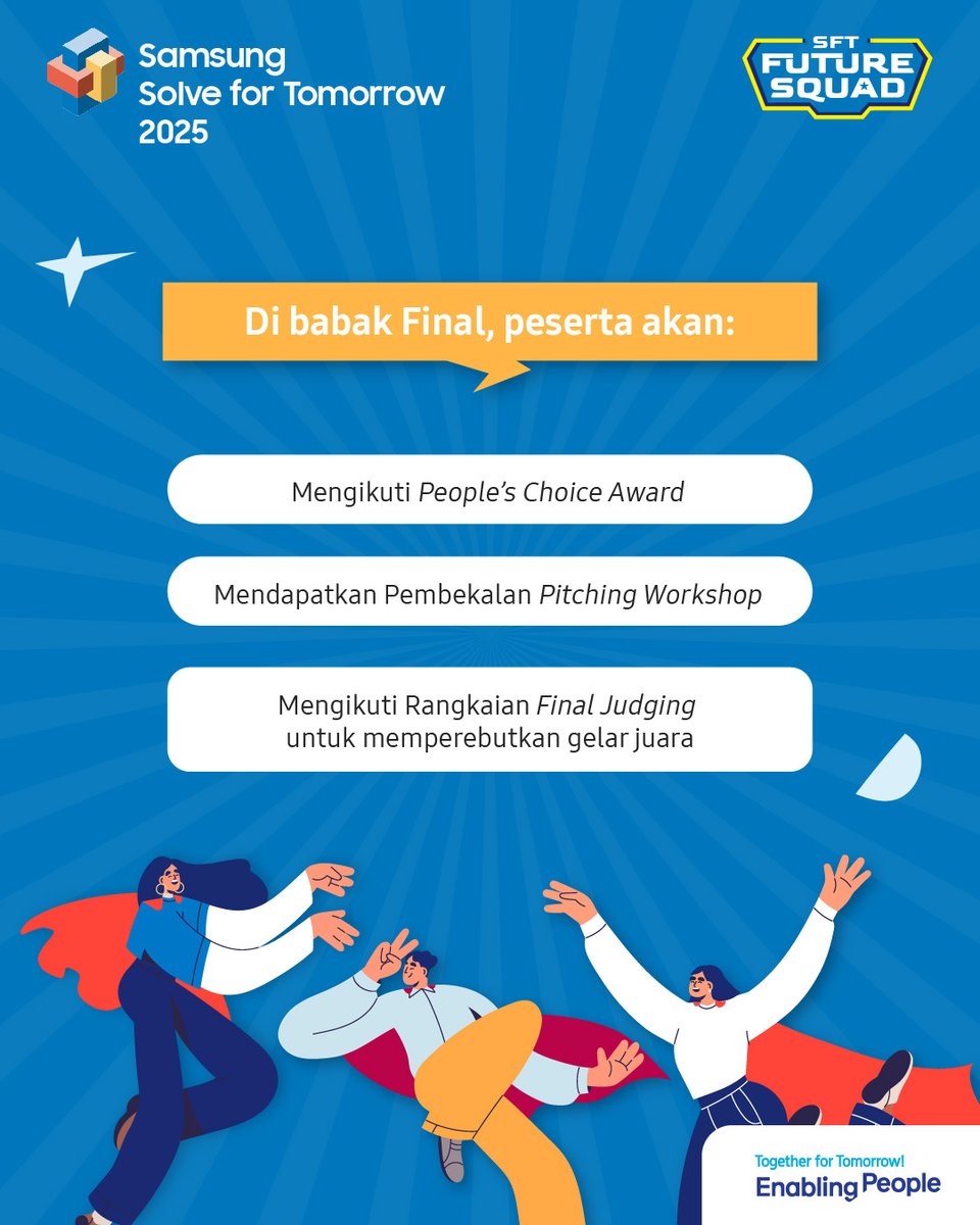 skilvul's tweet photo. 👀 Siapa saja yang lolos?  

Cek lengkapnya via QR code di slide atau kunjungi: 🔗 https://t.co/KQRIjqT134 

Ikuti terus perjalanan finalis menuju panggung puncak hanya di Skilvul 💥 

#SFT_Indonesia_2025 #enabling_people #SolveForTomorrow https://t.co/Dw9rrVZDmh