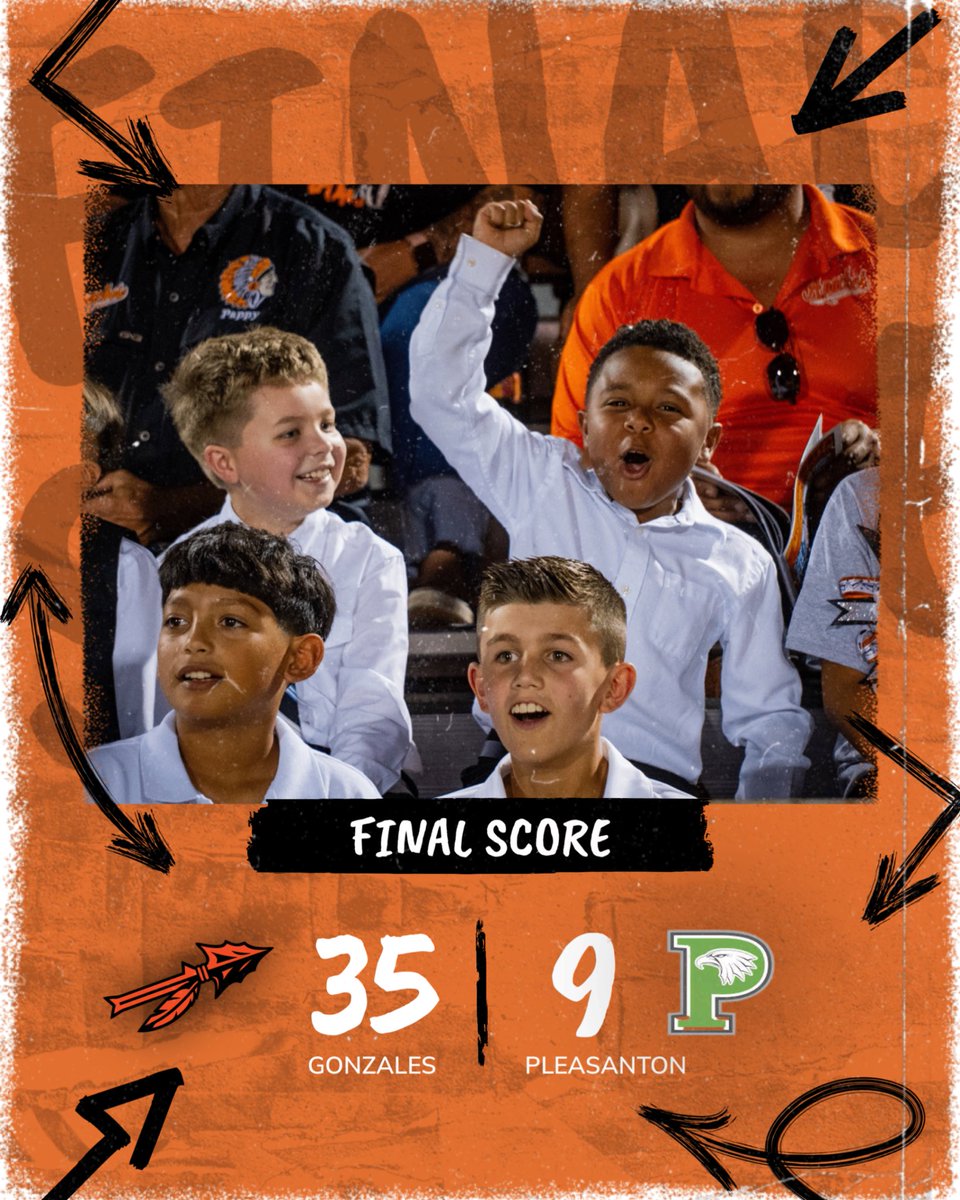 ApachesGHS's tweet image. APACHES WIN! 
Luis Zuniga threw three touchdown passes (two to Damion Hunt, one to David Clack), and Keath White and Travis Malveaux each added a touchdown run. The Gonzales defense was dominant from start to finish, and the Apaches make it 3 in a row entering the bye week!