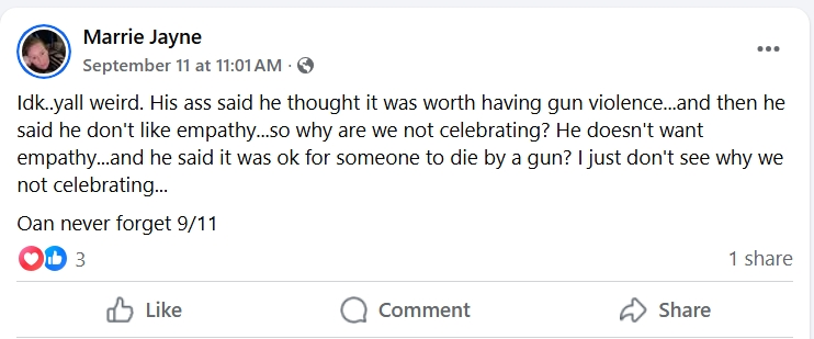 mattforney's tweet image. Meet Marrie Jayne of Charleston, South Carolina. She's a manager at Little Caesars and supports both the assassination of Charlie Kirk and Luigi Mangione. @littlecaesars does Marrie Jayne reflect your values?