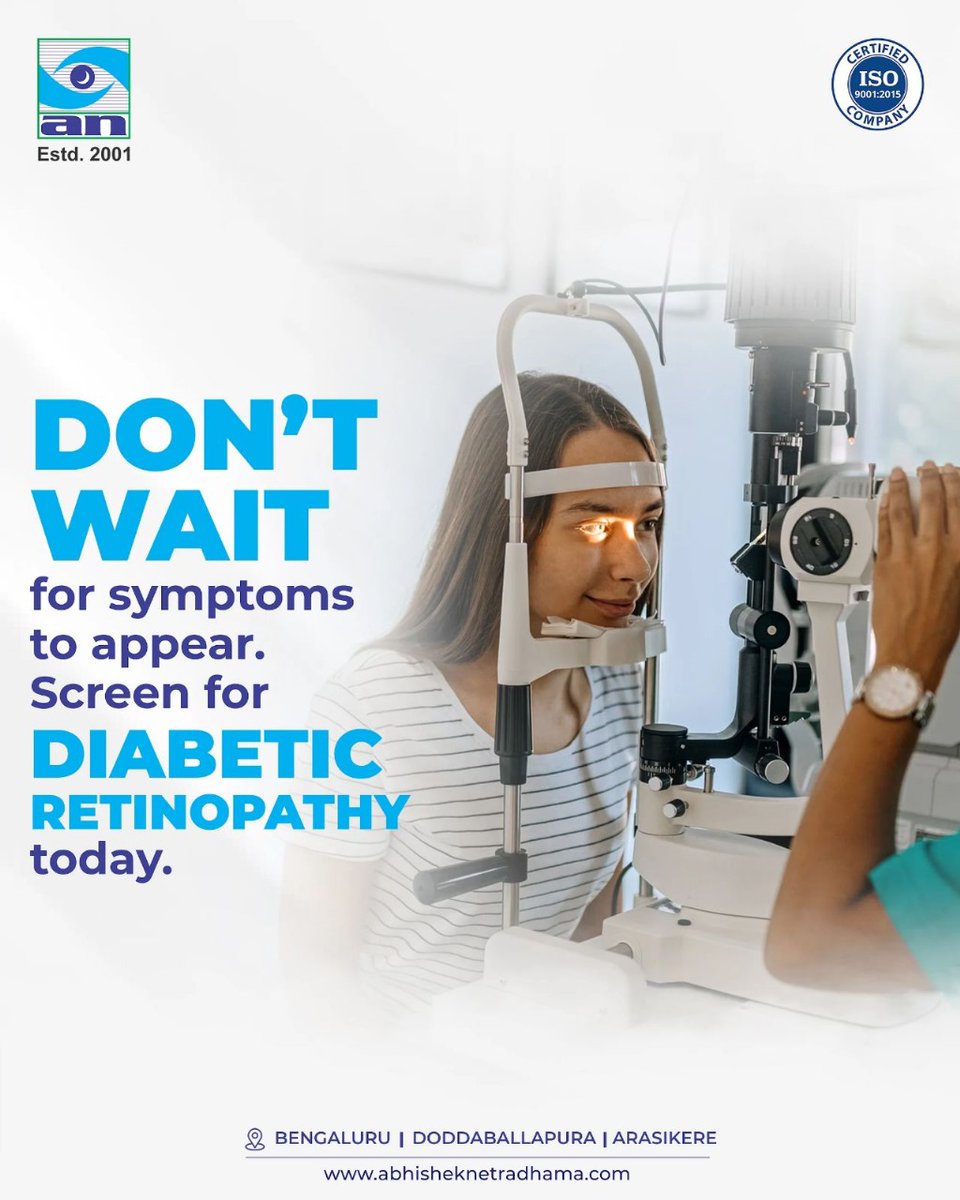 Protect your vision before it’s too late. Early screening for Diabetic Retinopathy can prevent complications and preserve eyesight.

Don’t wait for symptoms—schedule your eye checkup today.
📞+91 77957 15203
🌐 abhisheknethradhama.com

#AbhishekNethradhama #ProtectYourVision