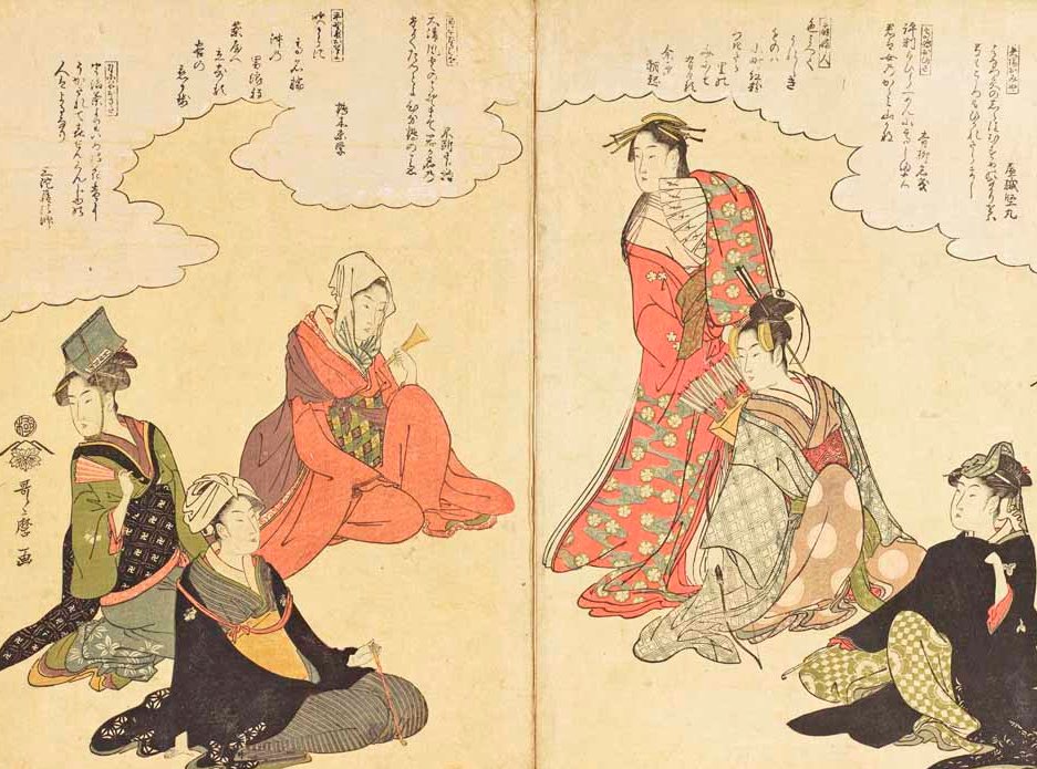 蔦屋重三郎×喜多川歌麿】寛政4-5年（1792-93）頃「見立美人六歌仙