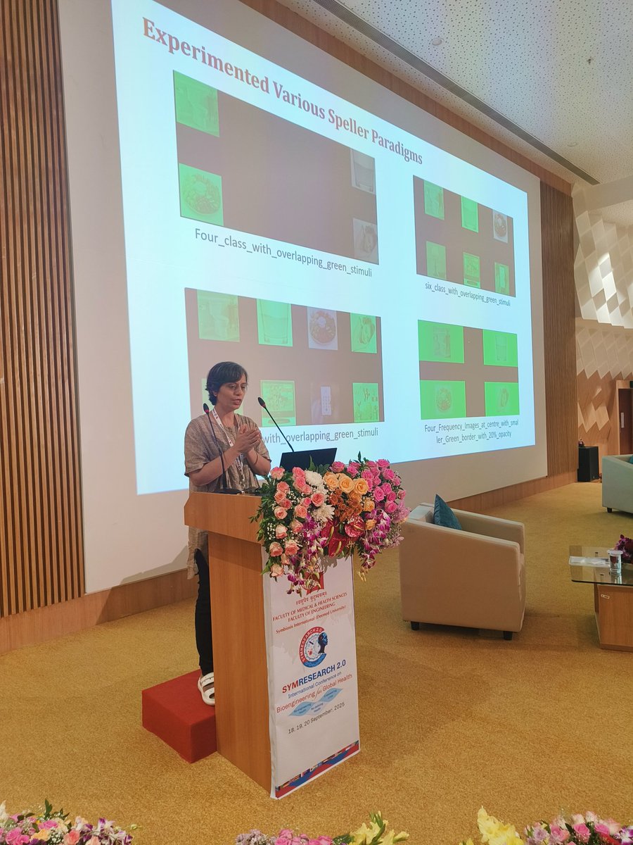 DrRajivProvost's tweet image. 🧠 Dr. Priyanka Jain, CDAC New Delhi, presented on Brain-Machine Interfaces—using EEG &amp;amp; AI to enable hands-free communication and empower neurodiverse users. A leap in assistive tech!

#BrainMachineInterface #Neurotech #SYMRESEARCH