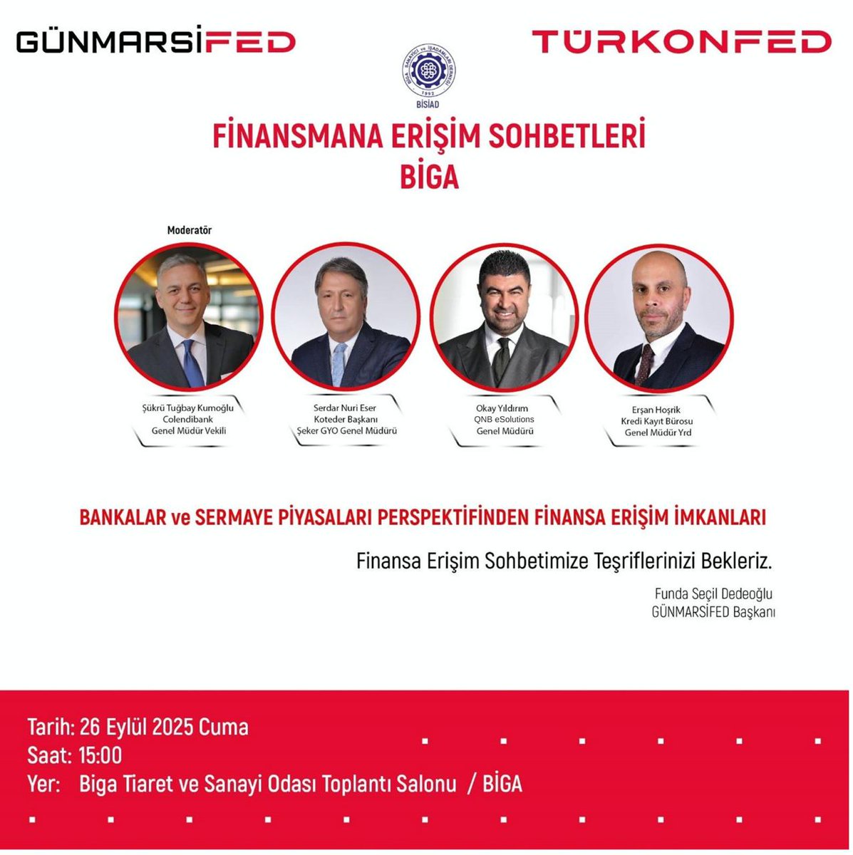 Finansa Erişim Sohbetimize Teşriflerinizi Bekleriz. Funda Seçil Dedeoğlu / GÜNMARSİFED Başkanı