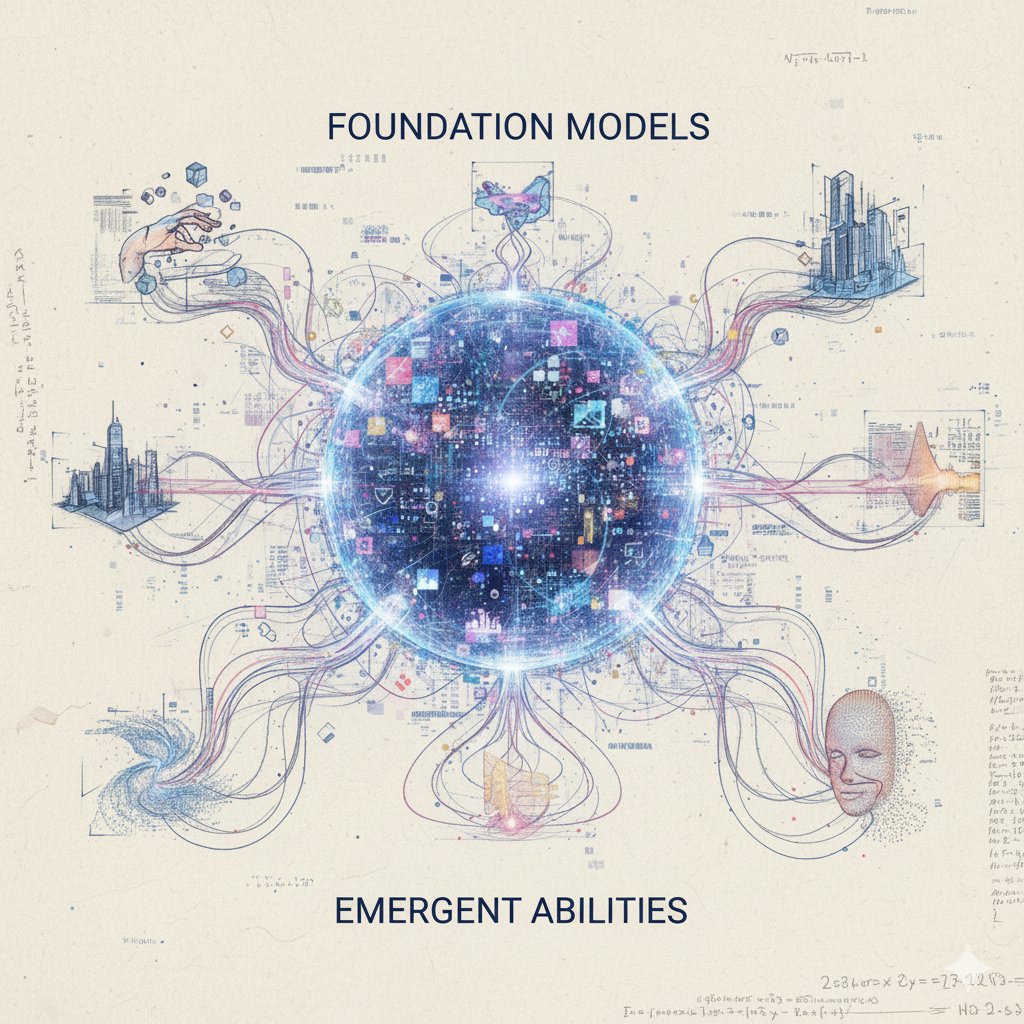 probnstat's tweet image. Foundation Models are large-scale neural networks (like GPT-4) pre-trained on vast data, enabling adaptation to diverse tasks through prompting or fine-tuning. Their most intriguing aspect is **emergent abilities**—capabilities such as complex reasoning, instruction-following, or…