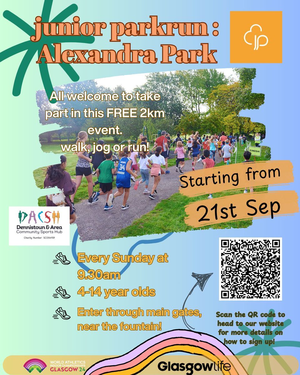 📣 ONE DAY TO GO.....

Are you ready to come along to walk, jog, run at our junior parkrun in Alexandra Park tomorrow?? 

📍 Alexandra Park near Fountain meet point
⏰ 9.30am start - be there 5mins before at least
🎫 complete the online form to register for your barcode