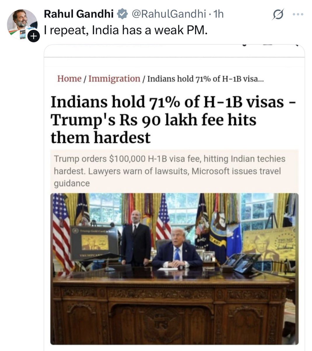 MeruOnX's tweet image. I repeat, India has a weak opposition.