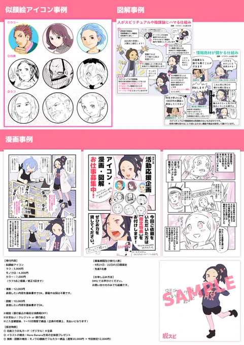 【3名限定】活動費用の応援 お仕事募集

直近の活動資金を捻出するため、イラスト制作を受け付けます。

アイコンや漫画・図解が欲しい方、「まきを応援してやるか!」という方はぜひご応募ください。

【受付内容】
・似顔絵アイコン
 ラフ:3,000円
 モノクロ:4,000円
 カラー:7,000円 