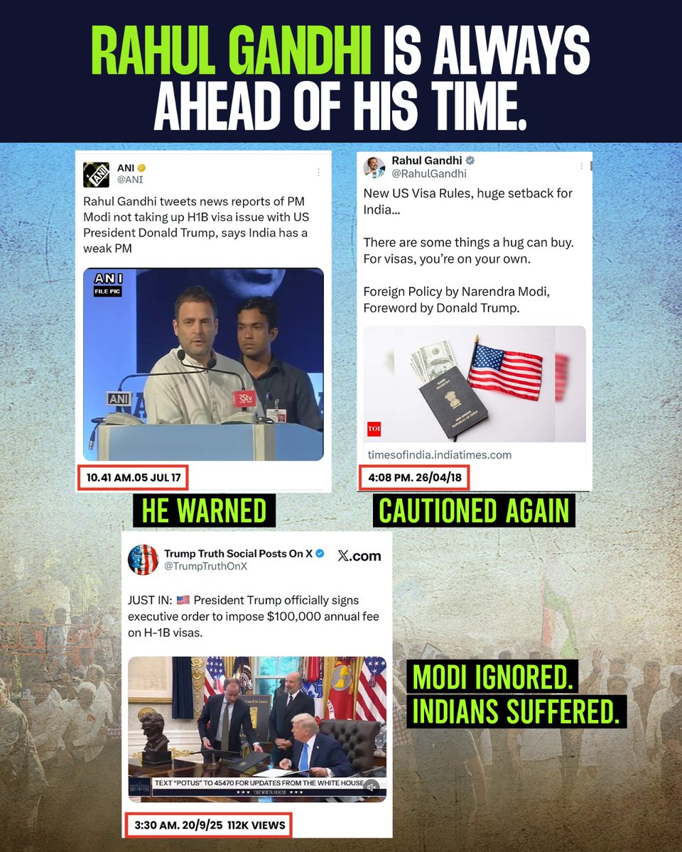 Rahul Gandhi warned.
Modi ignored.
Indians suffered.
#h1bvisa