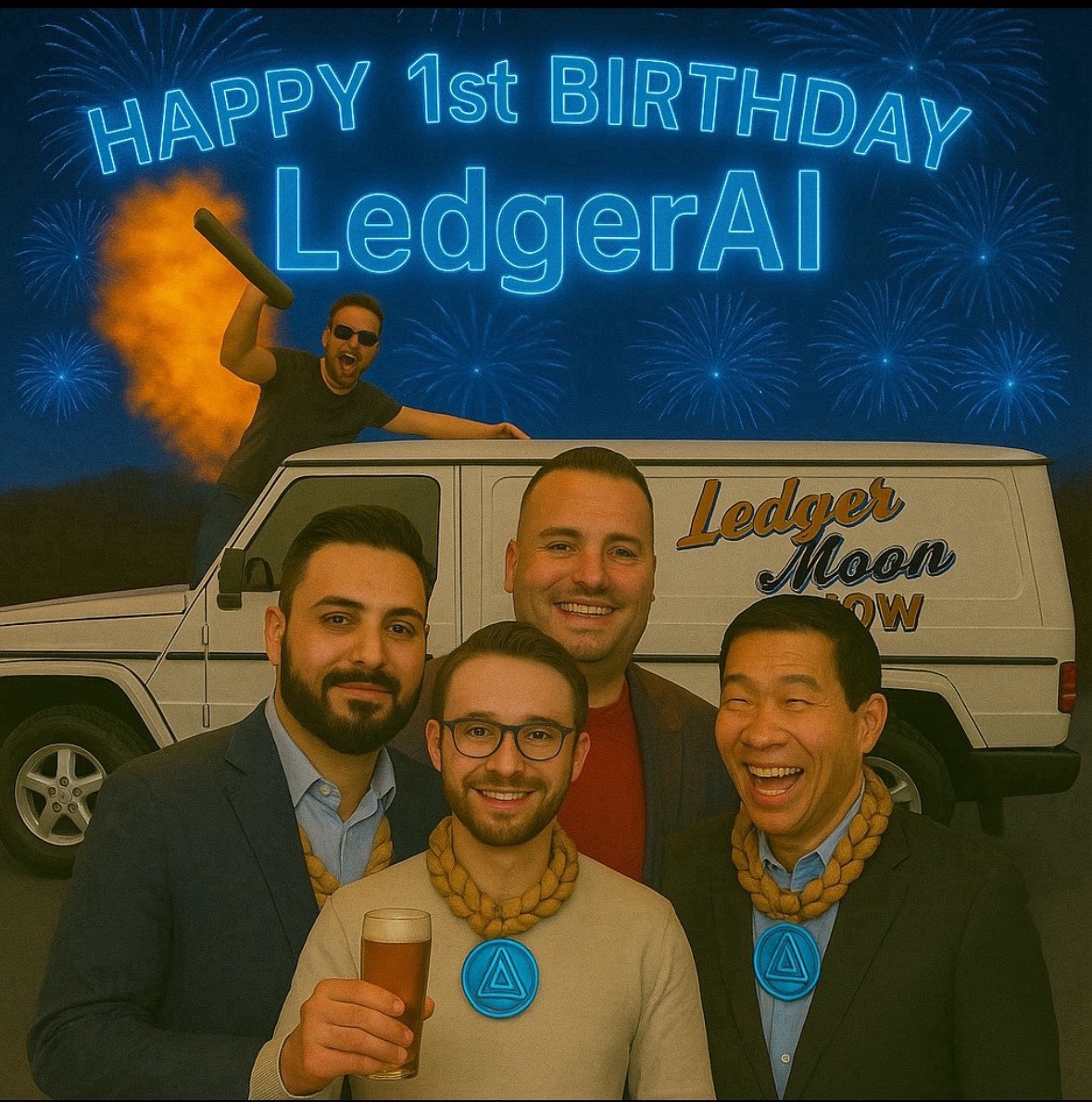 AuraVision_Co's tweet photo. And just like that, LedgerAI turns 1. 

We wanted to begin the day firstly by wishing a Happy Birthday to the man who made this possible. Our leader, our CEO, our Co-Founder and our friend, @paul_l_chou. We hope you have the day that you deserve!

Secondly, thank you to our incredible community for one year of relentless support and patience.

And finally, thank you to everybody who joined us last night on our spaces, and thank you once again to our special guests @LadyTraderRa & @ALMIGHTY_CHILDS. Full spaces recap coming later!

$LEDGER