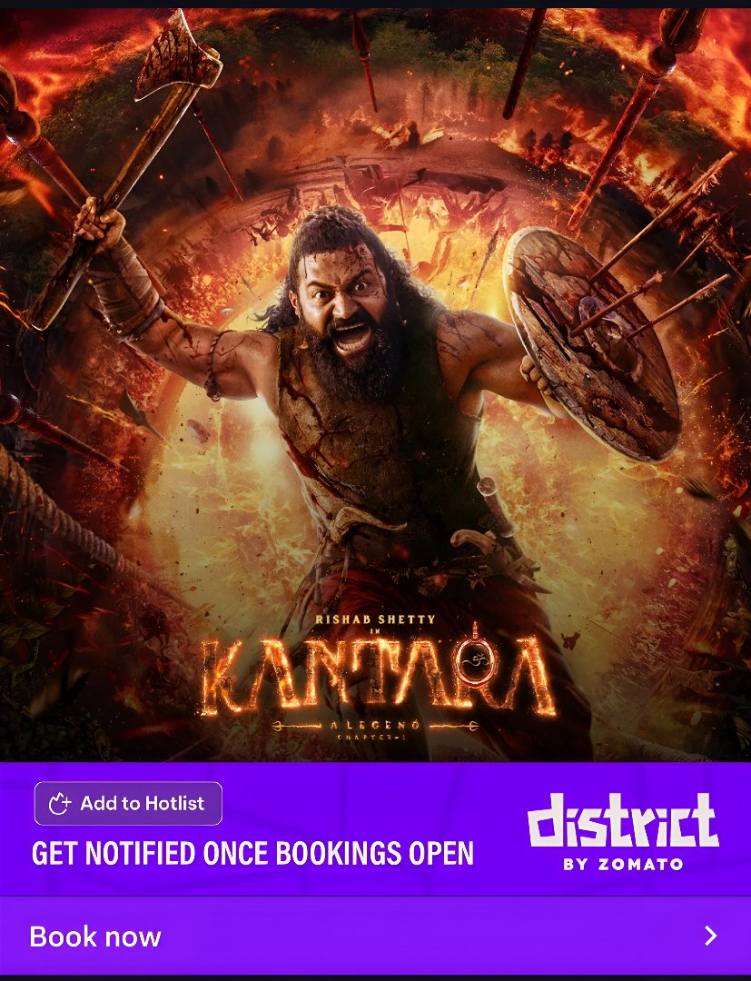 CinemasHosur's tweet photo. Kantara Chapter 1" is set to release on October 2, 2025, and advance ticket booking will likely open soon.@grand_cinemas 
To stay updated, you can check the following 
Check the Grand Cinemas Hosur page for showtimes and ticket availability.
#grandcinemashosur #hosurmovieupdates https://t.co/pIGJMZzQOK