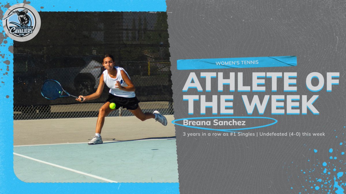 Congratulations to Senior Breana Sanchez on being named the Athlete of the Week!  Breana has been #1 Singles for Montclair since her Sophomore year.  This year she has an overall record of 17-4 and 2-0 in league. #bewareTHEclair