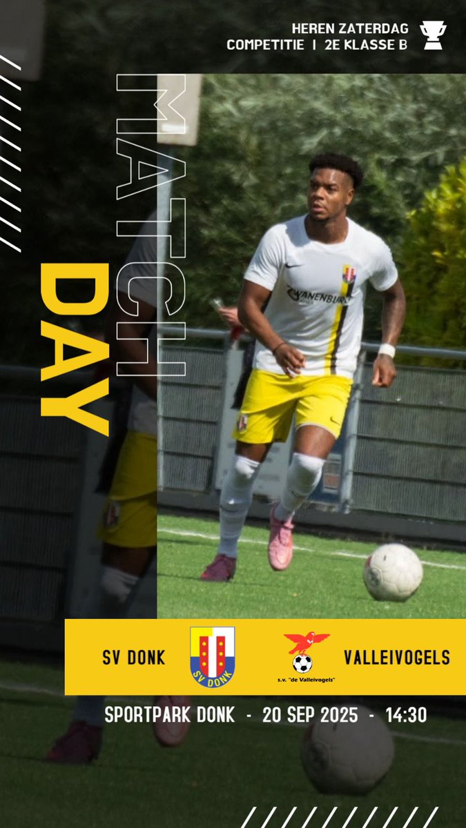 svDonk (@svdonk) on Twitter photo MATCHDAY. Vandaag start het seizoen. Thuis tegen Valleivogels gaan we voor de eerste 3 punten. Steun de boys in het zonnetje!!!
ππ€MATCHDAYππ€
π Za 20 Sep
β°οΈ14.30 uur
β½οΈ sv DONK
ποΈ <a href="/valleivogels1/">Valleivogels 1</a>
π Competitie, 2B
π DONK
π Gouda
π½ VEO Livestream
πͺ Casa Chow MotM MATCHDAY. Vandaag start het seizoen. Thuis tegen Valleivogels gaan we voor de eerste 3 punten. Steun de boys in het zonnetje!!!
ππ€MATCHDAYππ€
π Za 20 Sep
β°οΈ14.30 uur
β½οΈ sv DONK
ποΈ <a href="/valleivogels1/">Valleivogels 1</a>
π Competitie, 2B
π DONK
π Gouda
π½ VEO Livestream
πͺ Casa Chow MotM