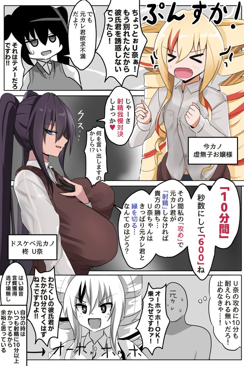 [skeb]元カノVS今カノ射精我慢対決 