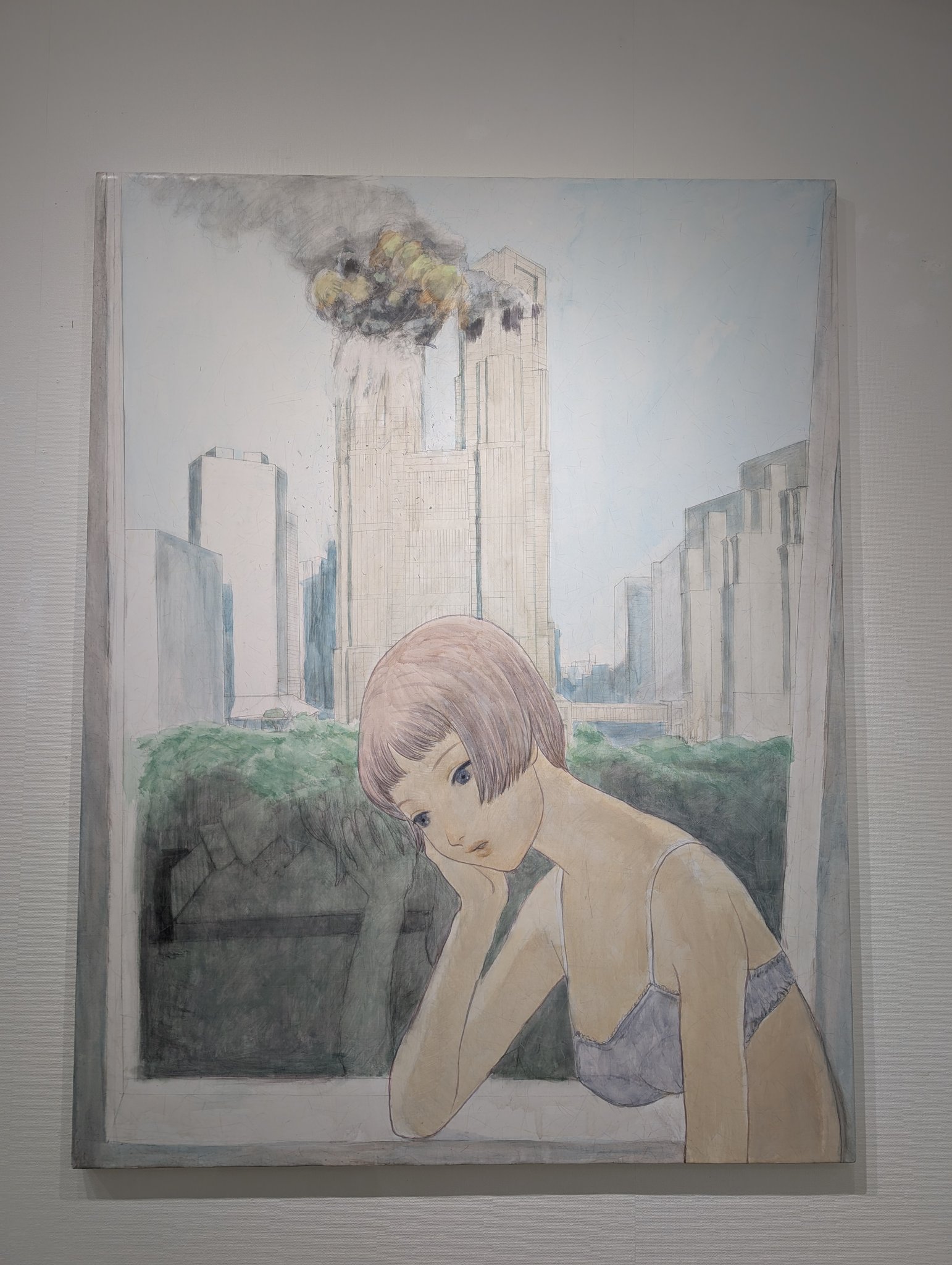 手作り額付き絵画　title「はるうららニャンコ」 BOKUNEN ART GALLERY公式オンラインストア / マット付き額絵