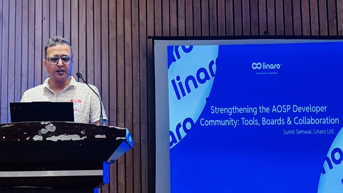 Naresh_Kamboju's tweet photo. #IndiaFOSS2025 #AOSP opening and interesting presentation *Strengthening the AOSP Developer Community: Tools, Boards &amp; Collaboration* by #sumitsemwal #Linaro https://t.co/k4bqWA2aCm