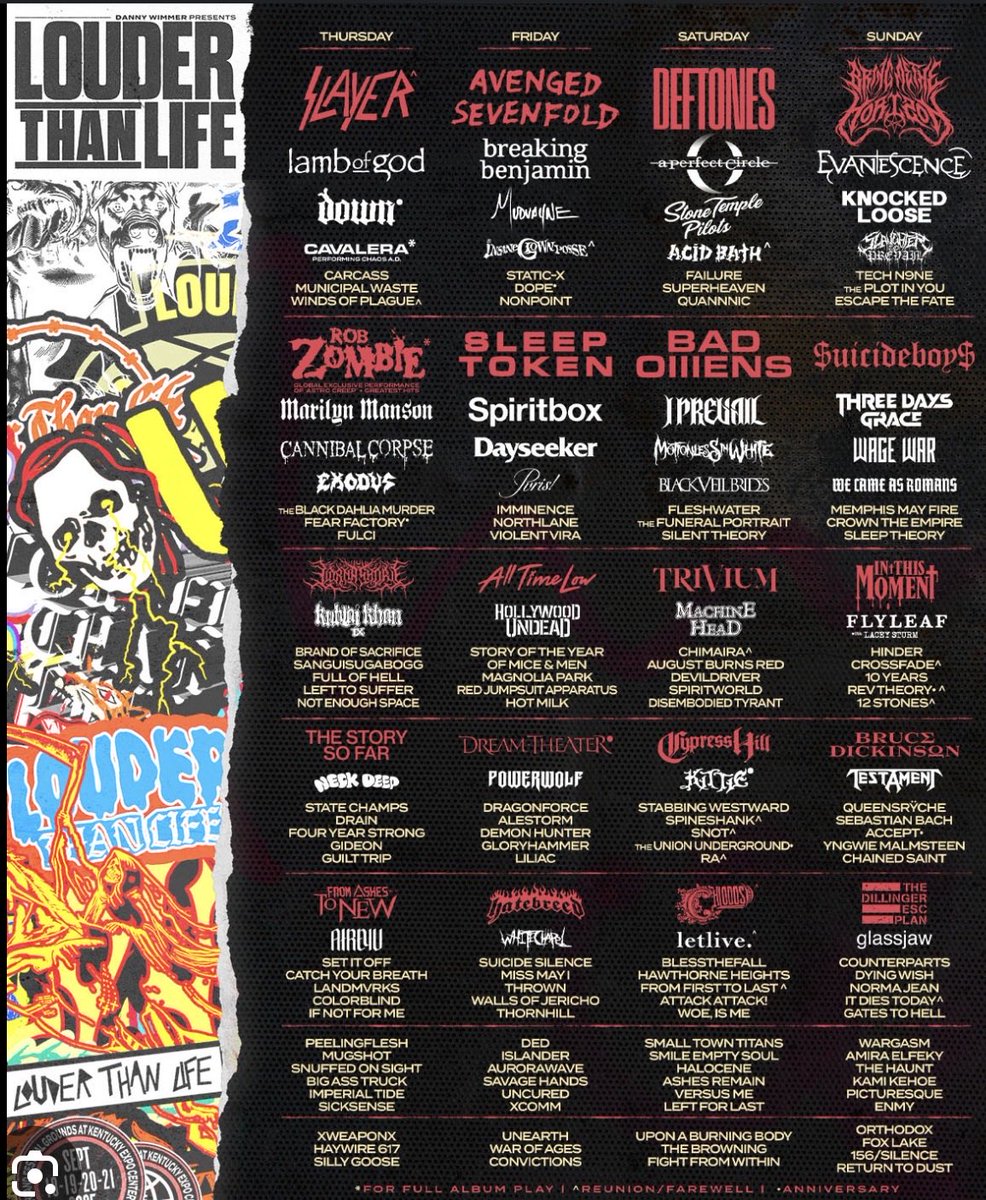 WSOU 89.5 FM (@wsou) on Twitter photo Day 1 of <a href="/LTLFest/">Louder Than Life</a> in Louisville, KY
<a href="/downnola/">down nola</a> <a href="/lambofgod/">Lamb Of God</a> <a href="/Slayer/">Slayer</a> among dozens of others! Day 1 of <a href="/LTLFest/">Louder Than Life</a> in Louisville, KY
<a href="/downnola/">down nola</a> <a href="/lambofgod/">Lamb Of God</a> <a href="/Slayer/">Slayer</a> among dozens of others!