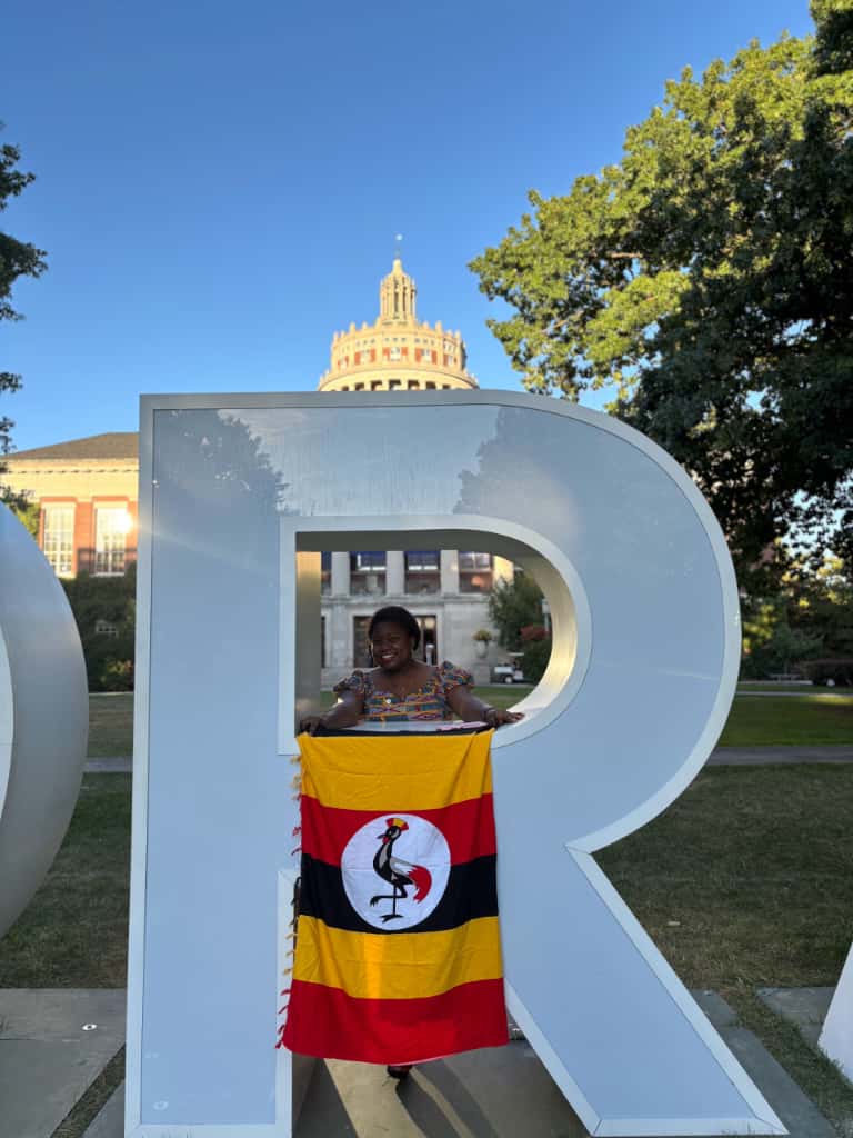 The day was getting darker but the flag shined brighter. Thanks  to Late Grace Ibingira for the design.