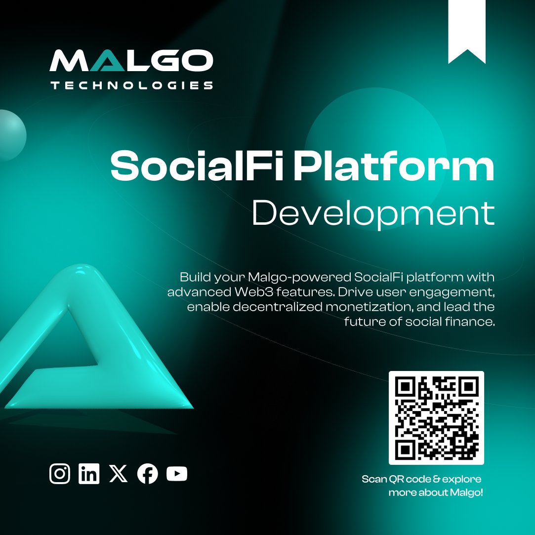 malgotech's tweet image. Empower your Web3 vision with Malgo’s cutting-edge SocialFi platform development. Launch tokenized, decentralized apps that fuel community &amp;amp; real-world value.

🌐 Launch now: malgotechnologies.com/socialfi-platf…

#SocialFi #Malgo #Web3Development #DeFi #Crypto #Blockchain #DecentralizedApps
