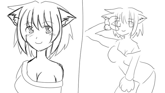 左:1年で絵を描くのをやめる奴の描き始めて1週間の絵
右:一生絵で生きていく奴の描き始めて1週間の絵 