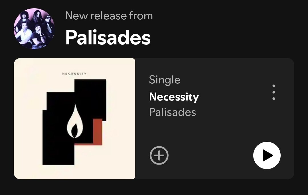 vRpyro's tweet photo. Spotify getting my hopes up thinking @WeArePalisades actually returned https://t.co/wU2BWbdlN8