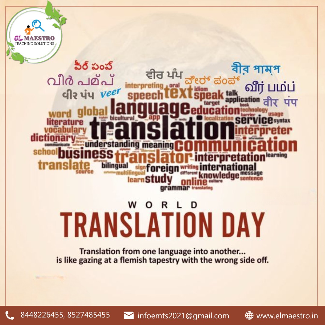 TeachingEl's tweet image. 🌐 Languages unite us.
This #InternationalTranslationDay, we celebrate translation’s power to break barriers &amp;amp; build bridges. 🤝✨
📞 8448226455 | 8527485455
📧 infoemts2021@gmail.com
🌐 elmaestro.in

#TranslationDay #elmaestroteachingsolutions #LanguageMatters