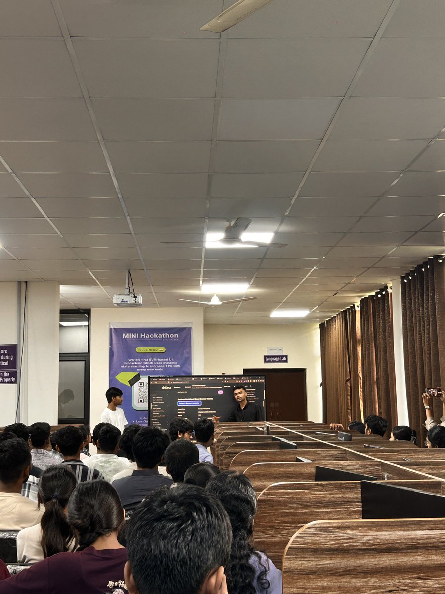 ayush_dhole's tweet image. Just 2 hrs. into Shardeum Mini Hackathon and it&apos;s awesome to see everyone getting settled. The vibe is productive and fun! Big thanks to GCOEN for the space and to the organizers @Yash__Balpande @nikhil_aparajit @shardeum for making it happen.
#MiniHackathon 
#ProofOfCommunity