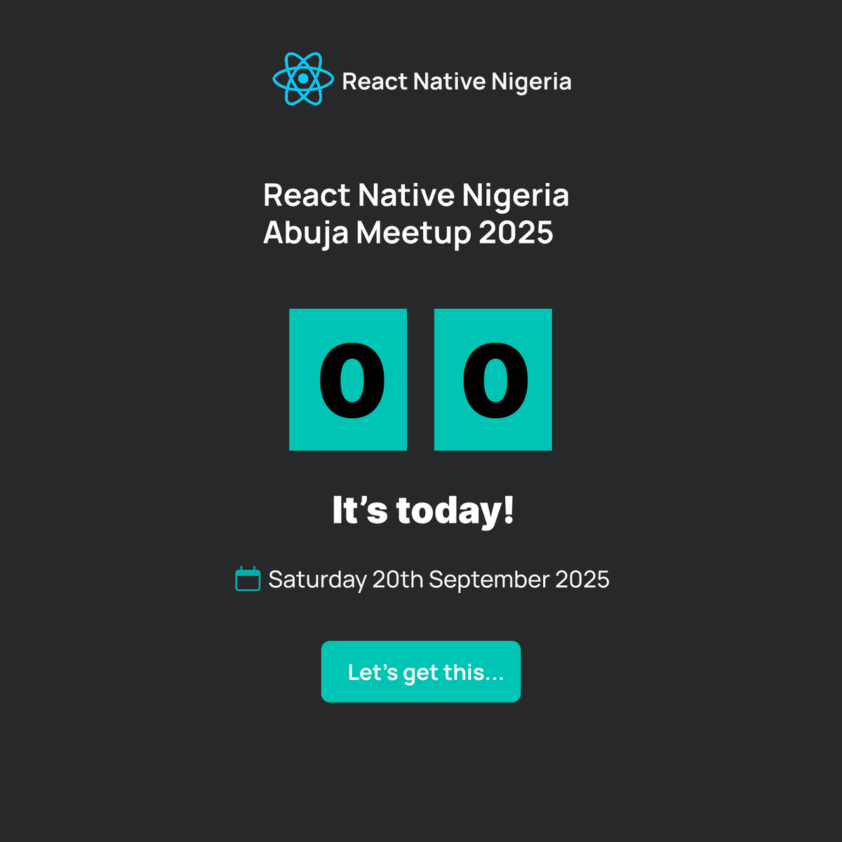 ReactNativeNG's tweet image. 🚨 Today’s the Day! 🚨
React Native Nigeria Abuja Meetup is finally here! 🎉
📍 The Bunker, Wuse 2, Abuja
🕒 11:00 AM WAT
Get ready for insightful talks, networking, and lots of fun with the community. Let’s build, connect, and grow together! 💙✨